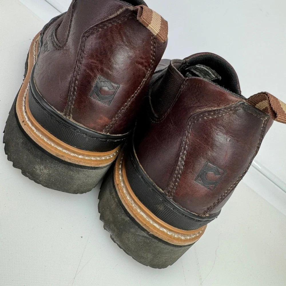 Chinook Workhorse Romeo Men 10.5 Brown Leather Slip On Utility Work Boot Rugged